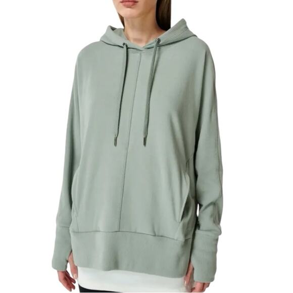Sweaty Betty Oversized Fleece Hoodie Small In Mist Blue New Retails $158 Soft - Picture 2 of 6